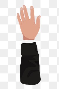 Businessman's raised hand png gesture, aesthetic illustration, transparent background