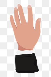 Businessman's raised hand png gesture, aesthetic illustration, transparent background