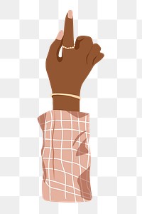 Black businesswoman's hand png gesture, aesthetic illustration, transparent background