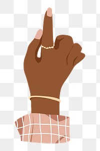 Black businesswoman's hand png gesture, aesthetic illustration, transparent background