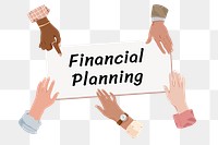 Financial planning png, diverse hands remix, transparent background