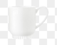 Png white empty mug, transparent background