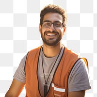 Portrait glasses adult smile.  PNG with transparent background.