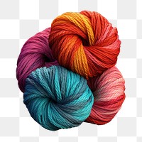 Wool creativity material textile.  PNG with transparent background.