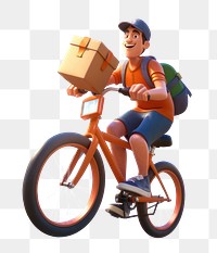 Cardboard vehicle bicycle cycling.  PNG with transparent background.