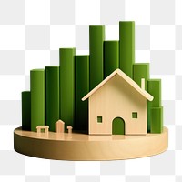 Green wood architecture investment.  PNG with transparent background.