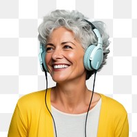 Headphones portrait headset adult.  PNG with transparent background.