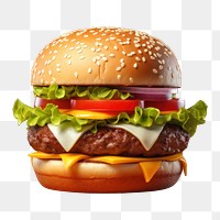 Food hamburger condiment vegetable.  PNG with transparent background.