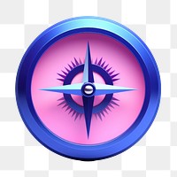 Technology compass circle purple.  PNG with transparent background.