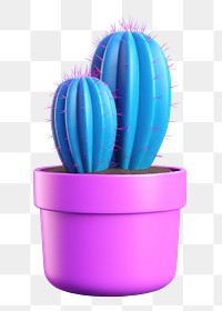 Cactus plant houseplant flowerpot.  PNG with transparent background.