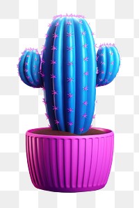 Cactus plant houseplant flowerpot.  PNG with transparent background.