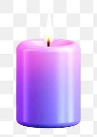 Candle illuminated freshness darkness.  PNG with transparent background.