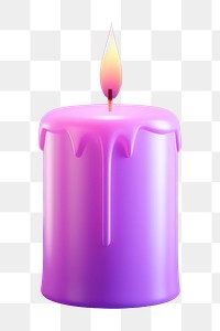 Candle illuminated anniversary cylinder.  PNG with transparent background.