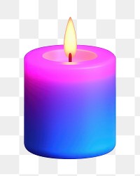 Candle fire illuminated freshness.  PNG with transparent background.