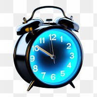 Clock illuminated wristwatch deadline.  PNG with transparent background.