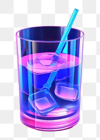 Glass refreshment cocktail cutlery.  PNG with transparent background.