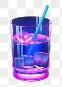 Cocktail purple glass drink.  PNG with transparent background.