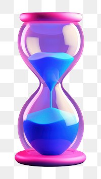 Transparent biotechnology hourglass deadline.  PNG with transparent background.