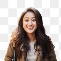 Portrait adult smile individuality.  PNG with transparent background.