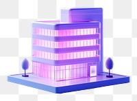 Architecture building city illuminated.  PNG with transparent background.