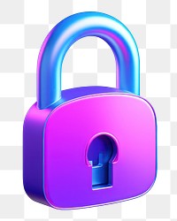 Lock protection security attached.  PNG with transparent background.