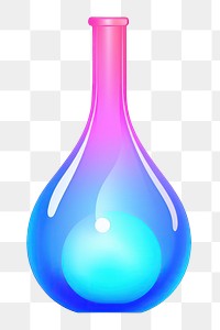 Transparent bottle glass vase.  PNG with transparent background.