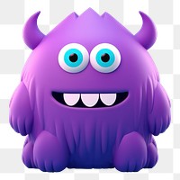 Purple toy representation portrait.  PNG with transparent background.