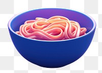 Noodle food bowl spaghetti.  PNG with transparent background.