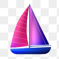 Watercraft sailboat vehicle dinghy.  PNG with transparent background.