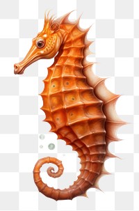 Seahorse animal octopus cartoon.  PNG with transparent background.