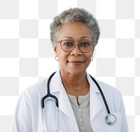 Portrait glasses doctor adult.  PNG with transparent background.