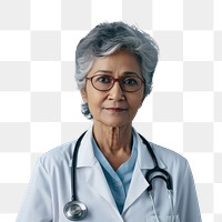 Portrait glasses doctor adult.  PNG with transparent background.