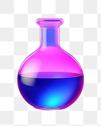 Transparent bottle glass vase.  PNG with transparent background.