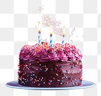 Dessert candle icing cake.  PNG with transparent background.