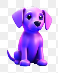 Animal mammal purple puppy.  PNG with transparent background.