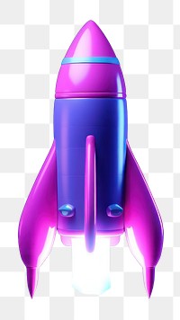 Vehicle purple rocket transportation.  PNG with transparent background.