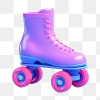 Skating sports wheel footwear.  PNG with transparent background.