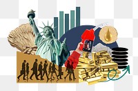 PNG American economic growth, commodity market collage, transparent background