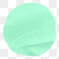 PNG Green  circle shape, paper craft element, transparent background