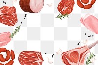 Butchery meat png frame, food illustration, transparent background