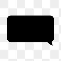 Black speech bubble png shape, transparent background