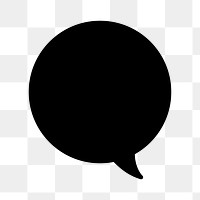 Black speech bubble png shape, transparent background