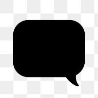 Black speech bubble png shape, transparent background