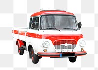 Png red vintage car, isolated object , transparent background