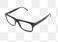 Png black eyeglasses, isolated object, transparent background