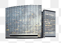 Png modern wide gray building, transparent background