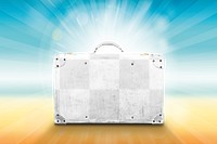 Vintage suitcase png mockup, transparent design