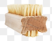 Png wooden cleaning brush, isolated object, transparent background