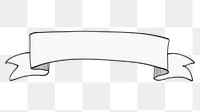 PNG Doodle ribbon banner element, transparent background