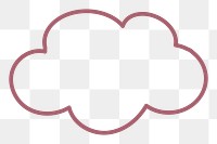 PNG Doodle cloud element, transparent background